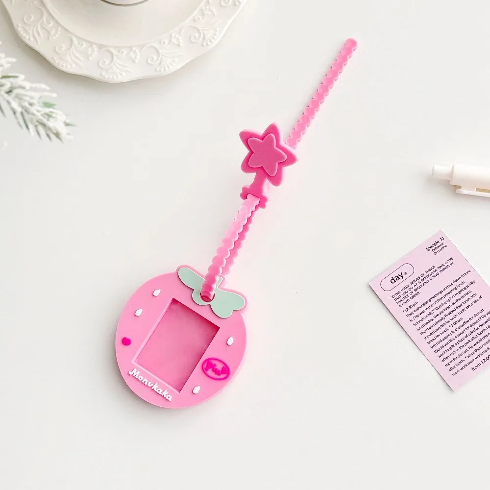 

Creative 1 Inch Photocard Holder Mini Silicone Idol Photo Holder Adjustable Gift Bag Pendant