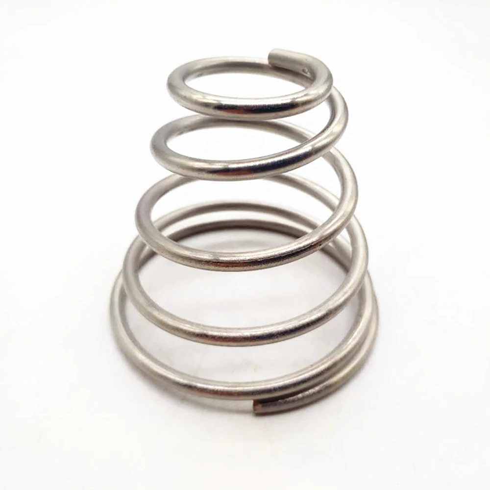 10Pcs SUS304 Stainless Steel Tower Spring Conical Compression Springs Wire Diameter 0.6mm 0.7mm 0.8mm Battery Springs