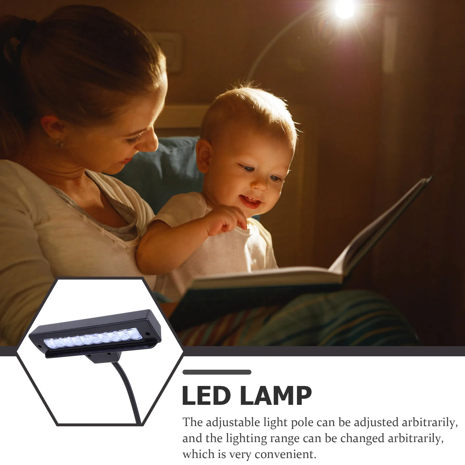

Small Desk Lamp Plastic Case Metal Rod Energy Saving LED Long Life Adjustable Stand Eye Protection Music Score Table Light