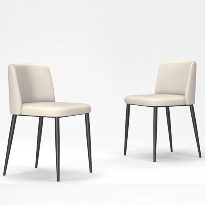 Italian light luxury leather dining chair, simple Nordic leisure backrest book hotel ballet