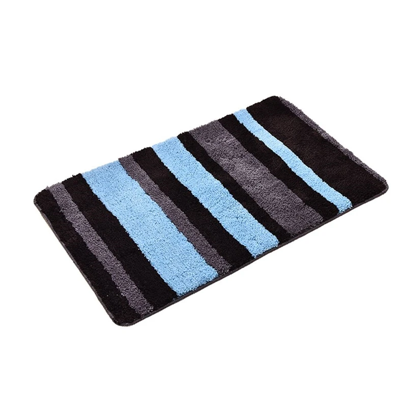 Simple Striped Printed Pattern Floor Mats Super Soft Bathroom Anti Slip Foot Pads Fashionable Home Decoration Small Carpet