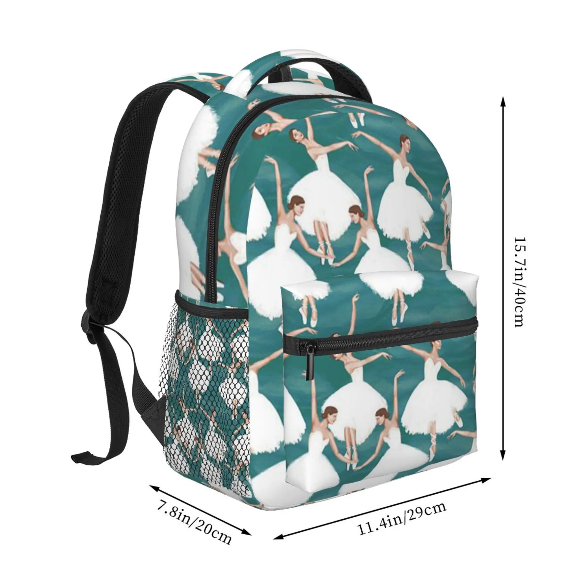 Ballet Dancer Multifunction Backpack Classic Basic Water Resistant Casual Daypack for Travel with Bottle Side Pockets