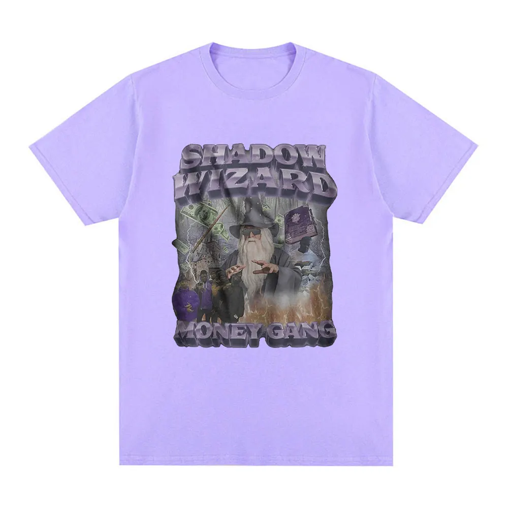 Shadow Wizard Money Gang Print T-Shirt Men Casual Oversized