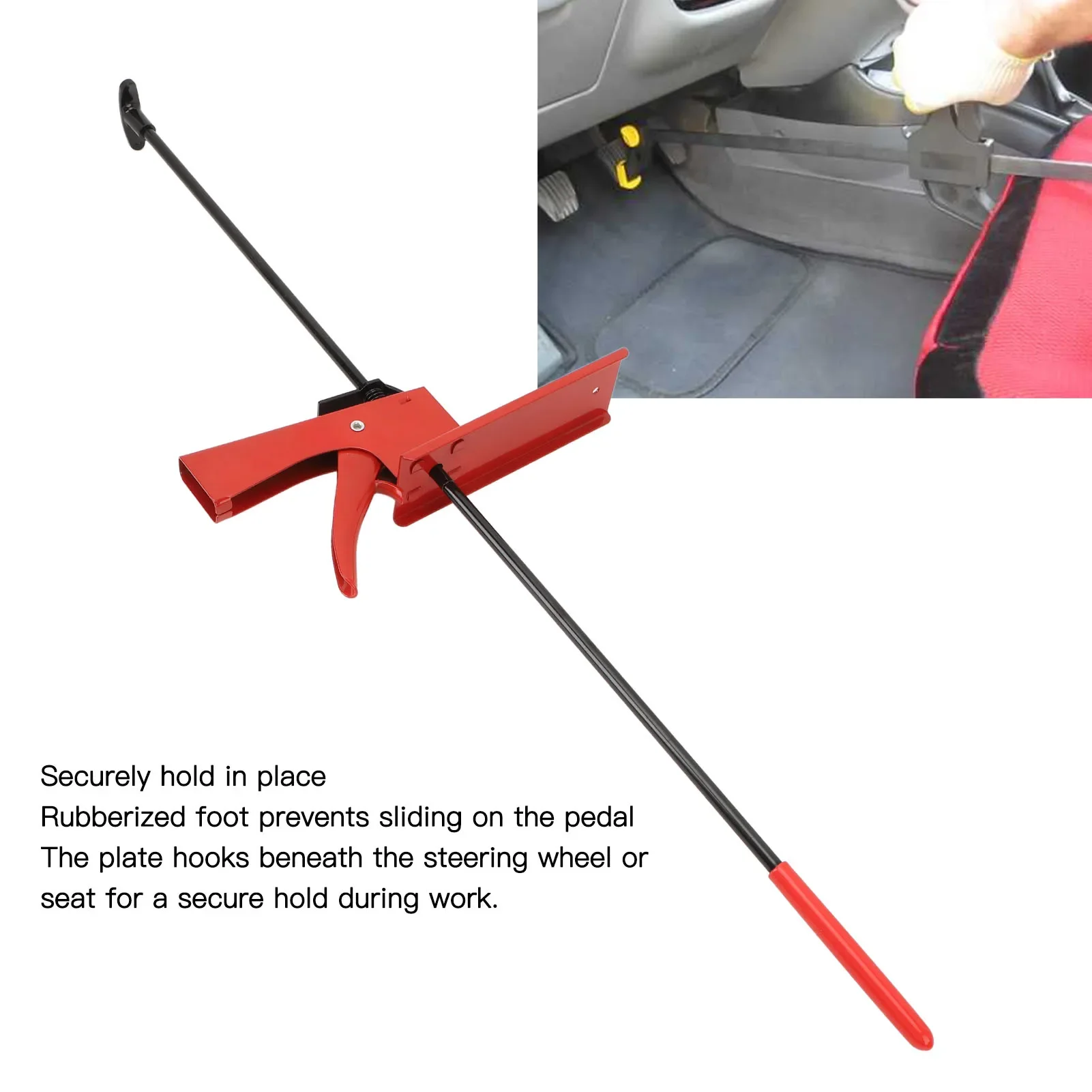 28 Inch Brake Pedal Depressor Adjustable Anti Slip Pedal Depressor Hold Down Tool for Car Brake Accelerator Clutch Pedal