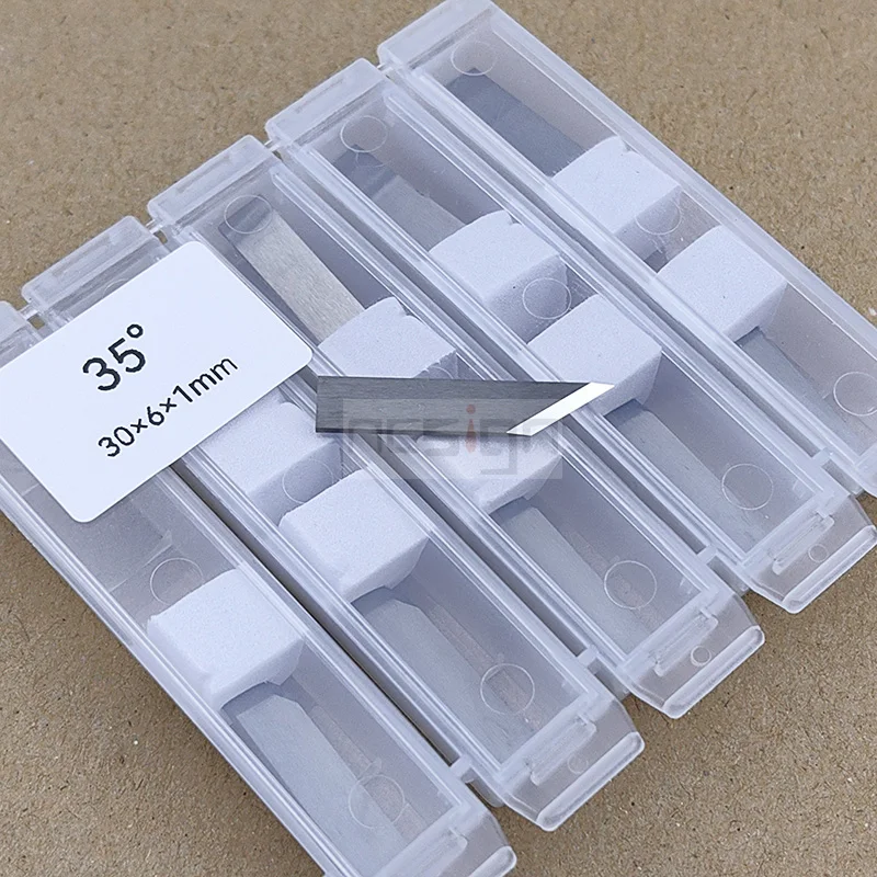 10pcs 30x6x1mm 35° Solid Tungsten Carbide CNC Oscillating Knives for AOKE Zund Cutting Fabric Textile Digital Vibrating Blades