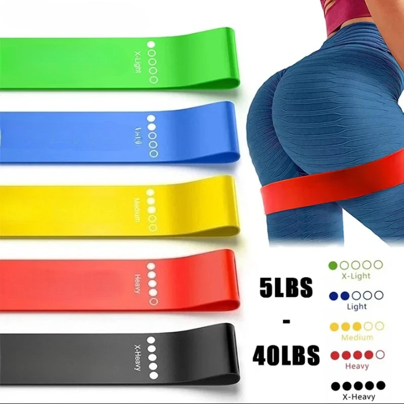 Different Resistance Bands Yoga Band Fitness Exercise Training Hip Tension Band Leg Squat Dance Elastic Loop Stretch Band