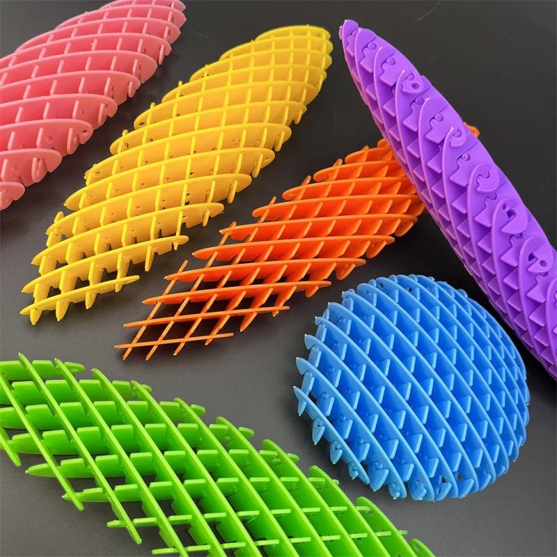 Diy Telescopic Worm Deformable Elastic Mesh Toy New Unique Puzzle Deformable Worm Elastic Mesh Toy Can Give Children Gifts