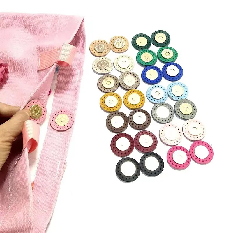 

3cm Circle Sew-on Bag Wallet Magnetic Buckle Leather Bag Snap Buttons Handmade DIY Patchwork Lock Accessories