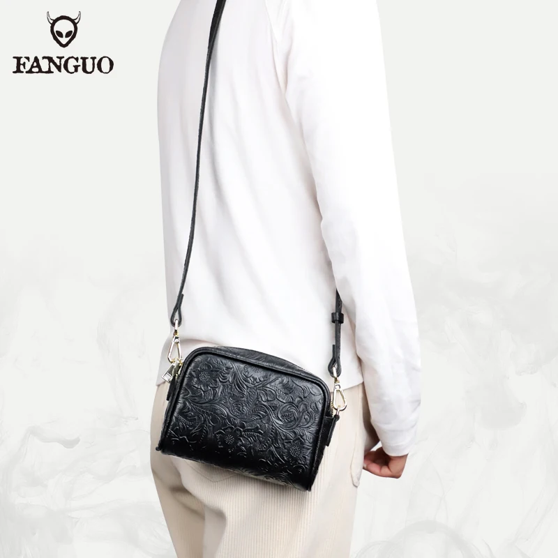 

Casual Cowhide Women's Shoulder Bag genuine Leather Crossbody Bags Commuter Sports Phone Bag Youth Small Bags