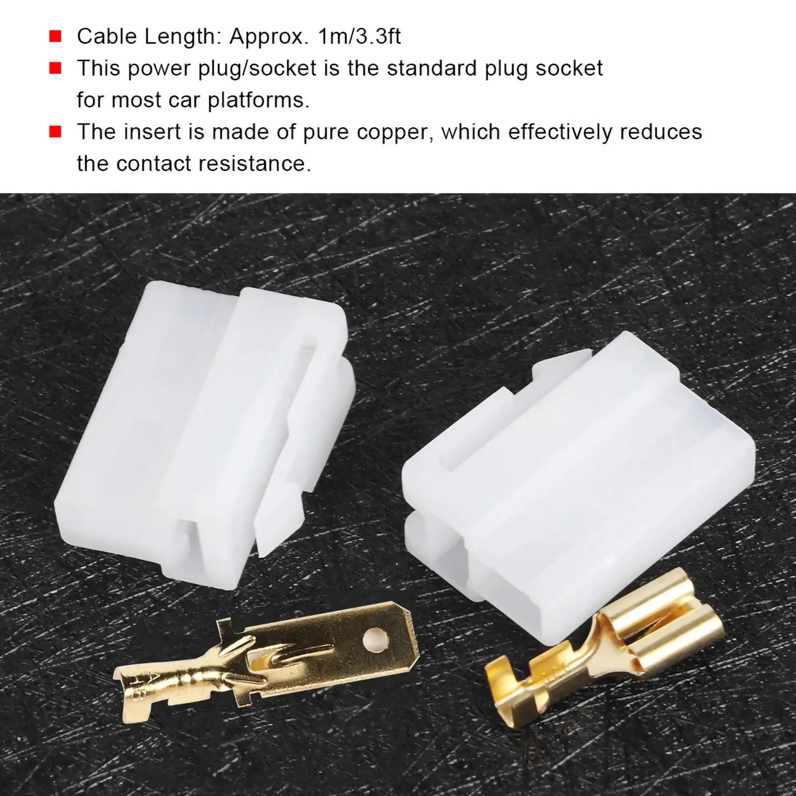 Copper T Type 2 Pin Radio Power Plug Connector for icom Aikemu IC-2720H IC-2820H