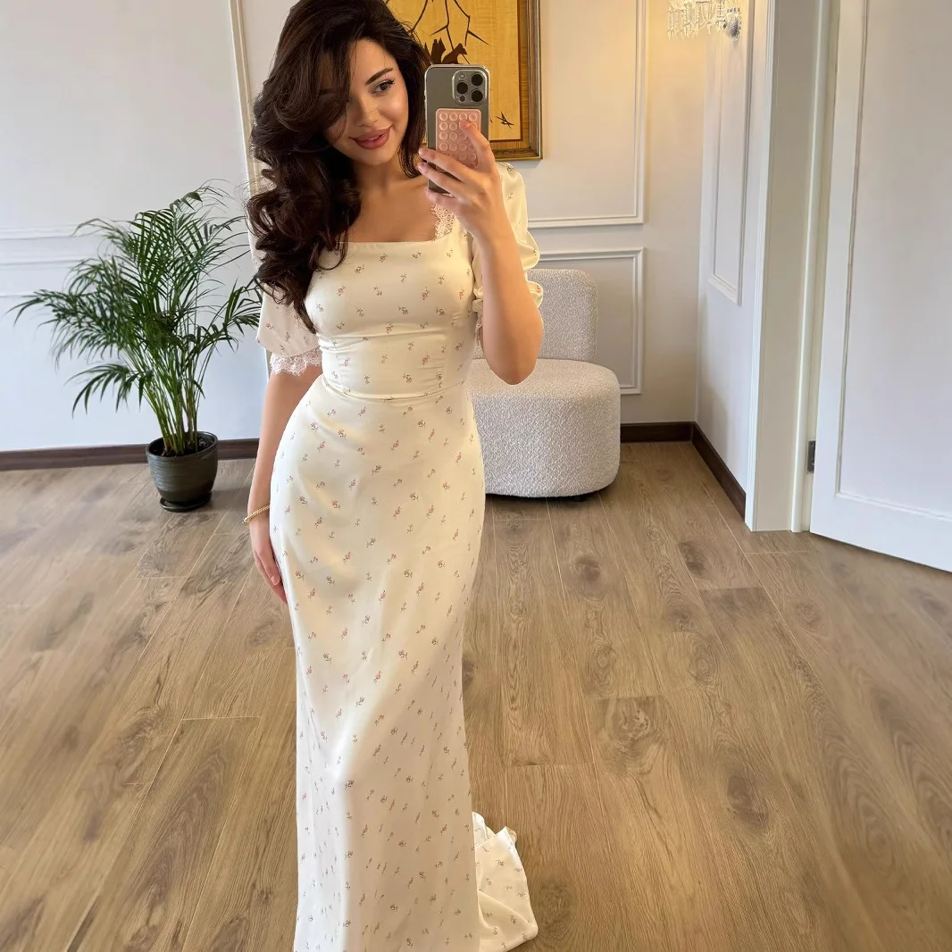 2026 primavera fino ajuste rendas cetim impresso suave estilo fada vestido de renda para mulher