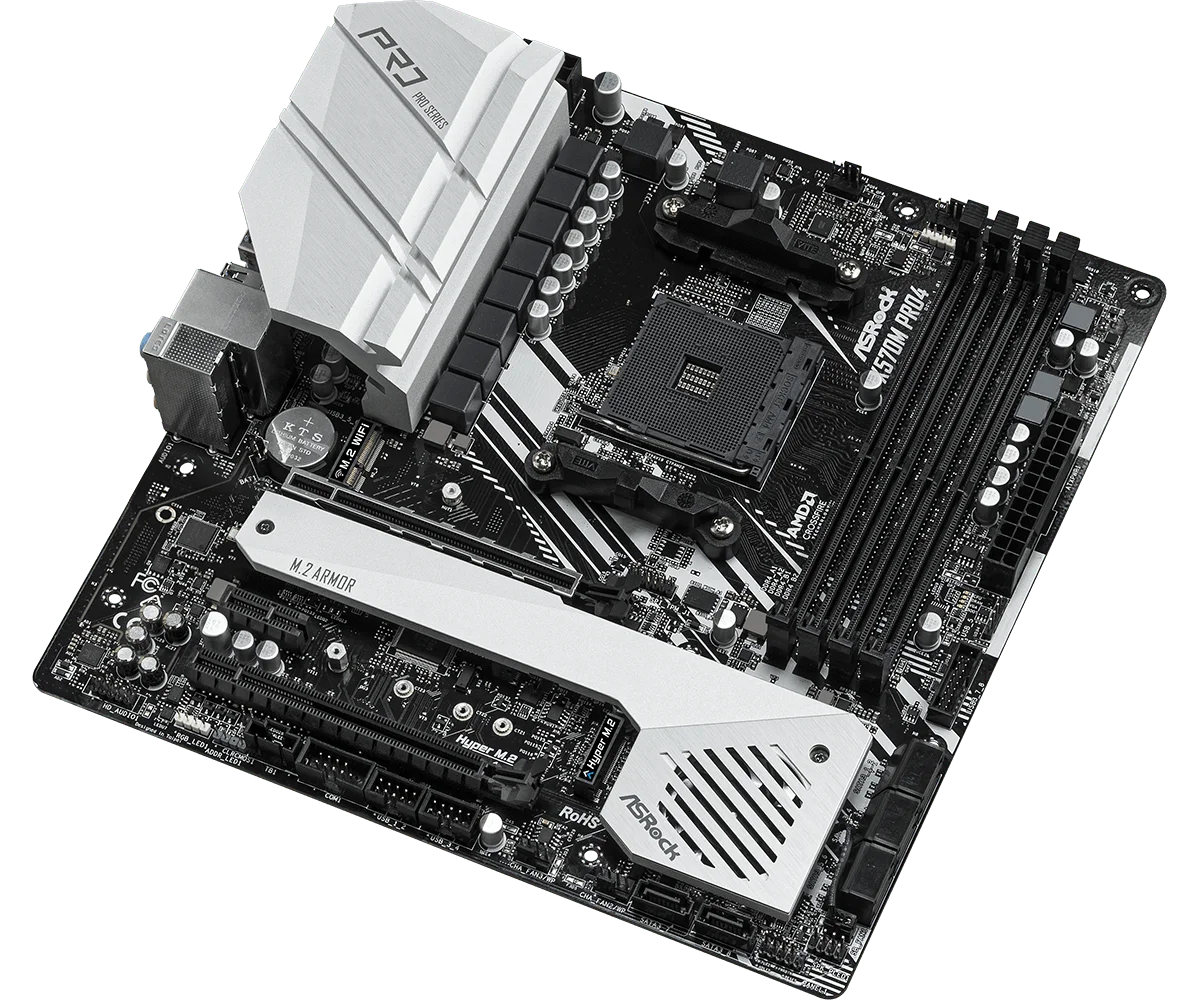 مقبس ASRock X570M PRO4 mother d X570 ، مقبس AM4 يدعم Ryzen 5 من من من من من AM4 من نوع amp من من من نوع amp من من نوع amg وcpu DDR4 و dm.2 GB mro ATX