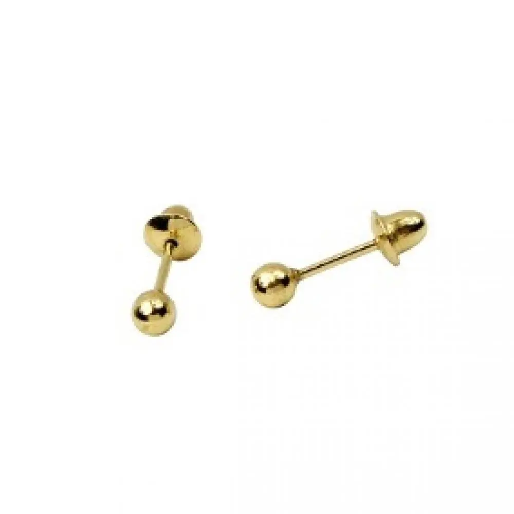 4mm 18K Children's Gold Ball Earring Immediate Delivery