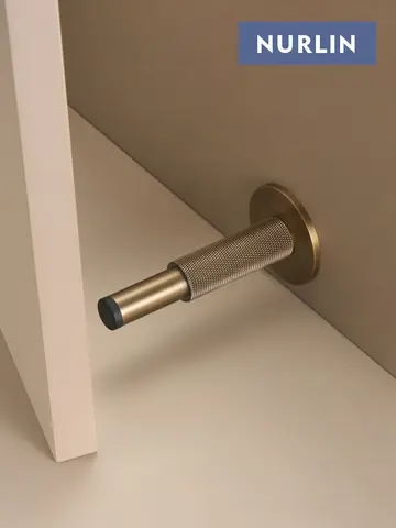 Nurlin Brass  Knurled Door Stop Bathroom Door Room Stopper Heavy Duty Floor Wall Mount Bumper Door Holder Catch Antique Brass