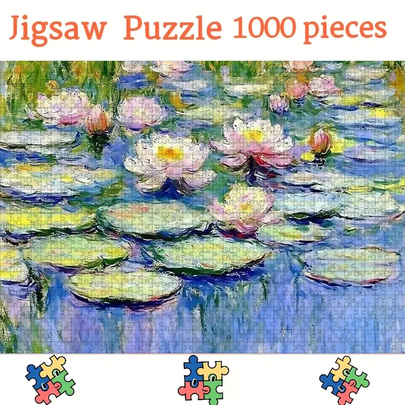 

A Large 1000pcs Puzzle for Adults Featuring Monet'S Water Lilies Series, Designed As a Challenging And Creative Gift for Home