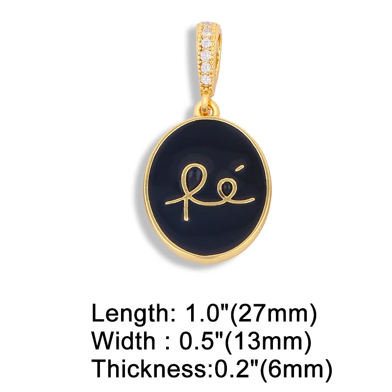 OCESRIO DIY Small Enamel Love FE Oval Pendants For Women Multiple Colour CZ Star Necklace Charm Jewelry Making Supplies pdta058
