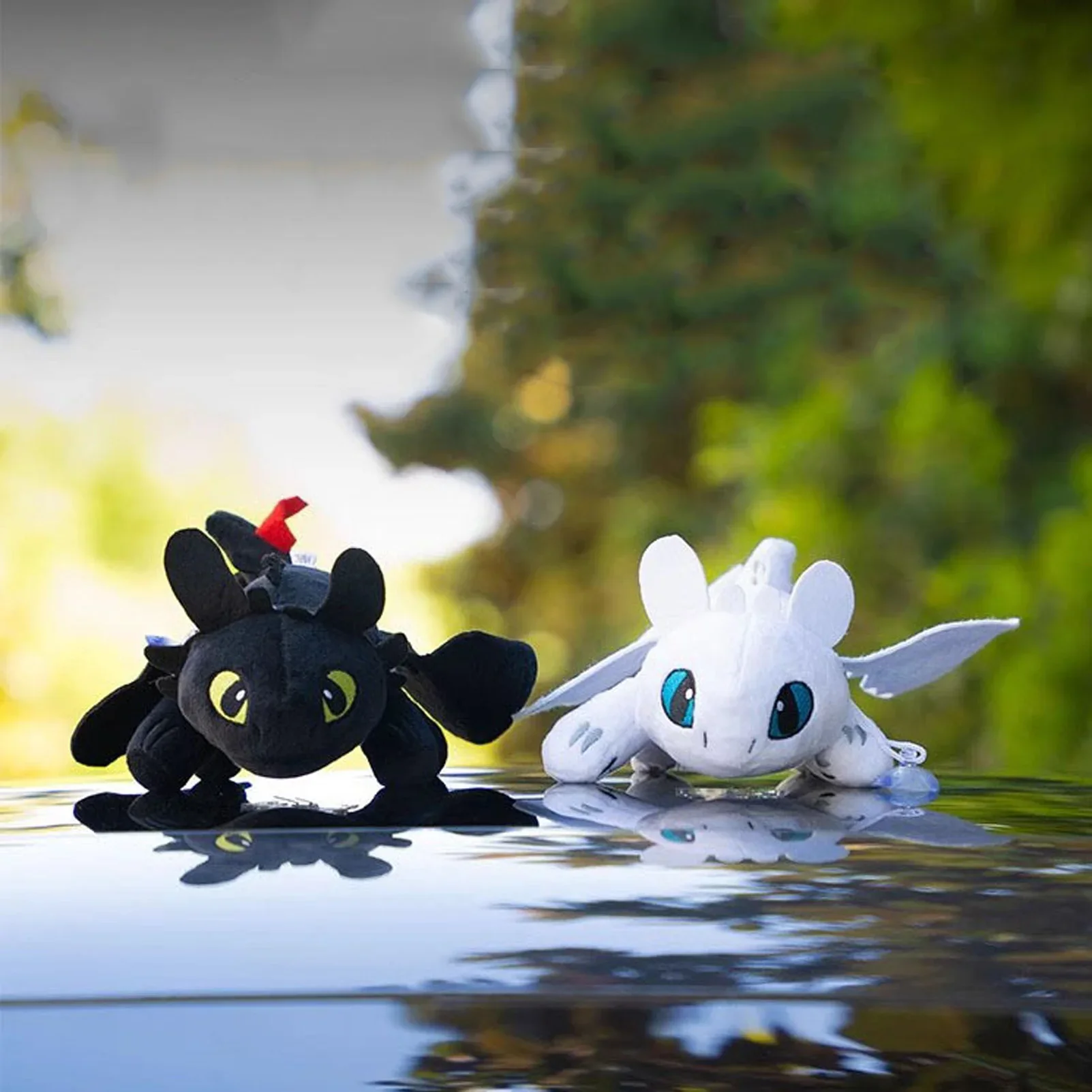 Kawaii Anime Dragon Tamer Toothless Car Accessory, Baby Wings Moving Roof Doll Cartoon Car Exterior Sunroof Pendant Doll