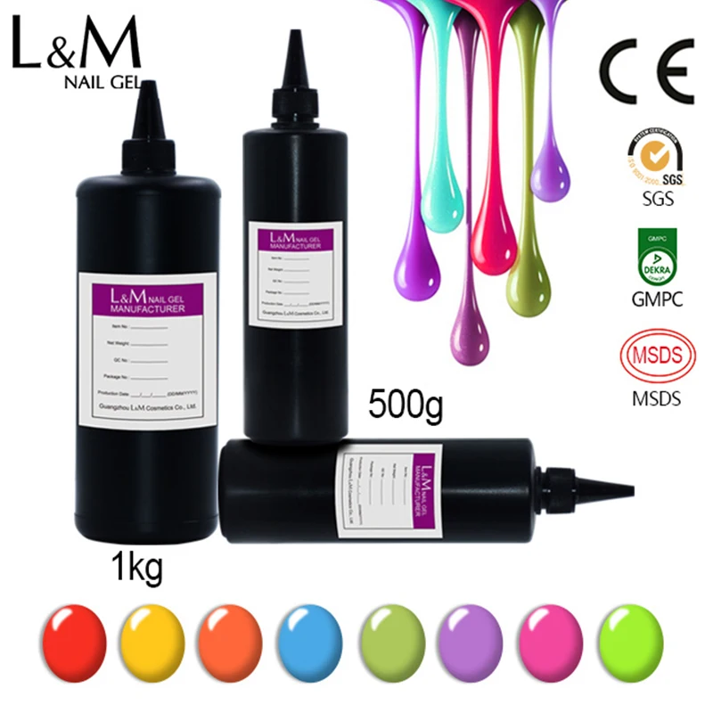 L&M Bulk Gel Nagellak Semi-permanente UV Led Esmaltes Glitter Nail Art Top Base Coat Gel Vernis Groothandel Gel Polish