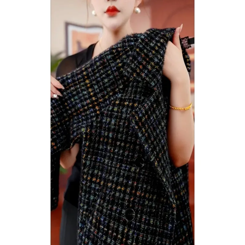 Autumn Winter Fashionable Checkered Slim Fit Women Jacket Polo Collar Long Sleeve Women's Comfortable Casual Style Outerwear