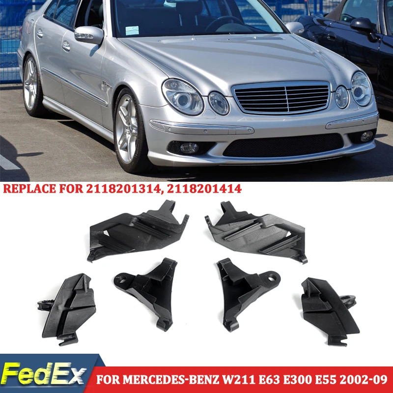 Car Repair Kit Front For Mercedes E-Class W211 Headlight Bracket 2002 2003 2004 2005 2006 2007 2008 2009 Head light Repair Wash