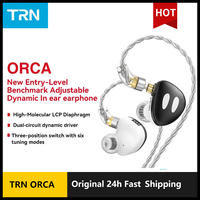 TRN ORCA Dynamic In Ear Earphones High performance Dynamic Driver IEMs Earbuds with  Detachable Cable Tuning Switch  Headset