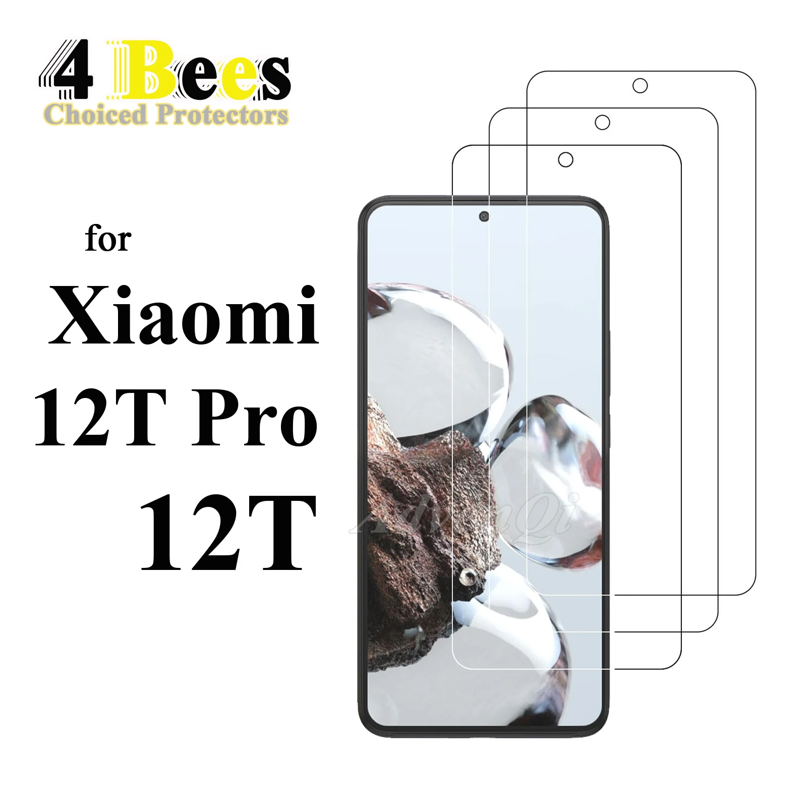 1–4 Stück gehärtetes Glas für Xiaomi 12T Pro, Displayschutzfolie, schützender Mica-Kristall, kratzfest, case-freundlich
