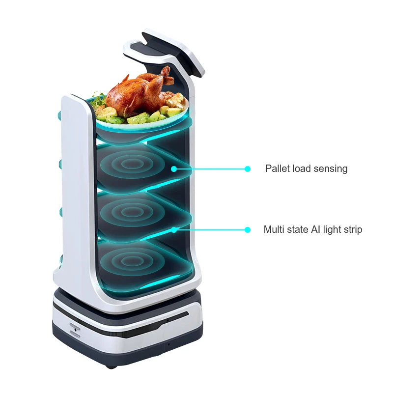 Restaurant Smart Food Delivery Vehicle Intelligent Multi Tier Auto Delivery System for Restaurants Hotels