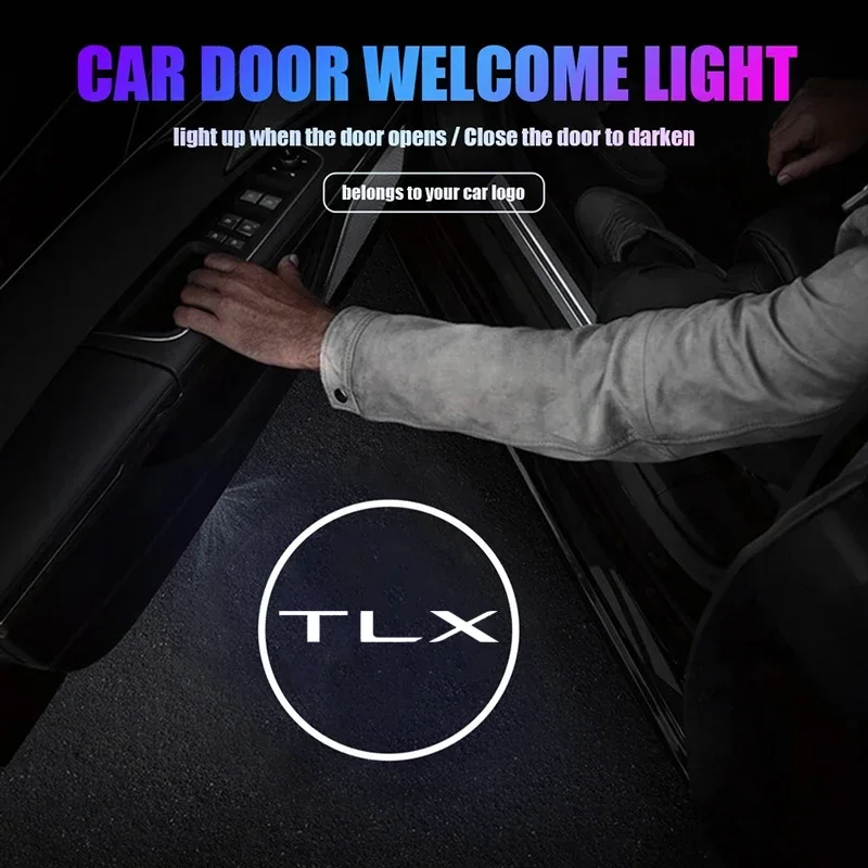 2Pcs Car LED Door Welcome Logo Lights for Acura TLX 2015 2016 2017 2018 2019 Courtesy Projector Ghost Shadow Lamps Accessories