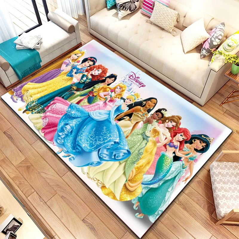 Disney Cartoon Princess deseń duży dywan do składania 3D dywan do salonu dzieci sypialnia Sofa wycieraczka dekoracja domu mata podłogowa dla dzieci