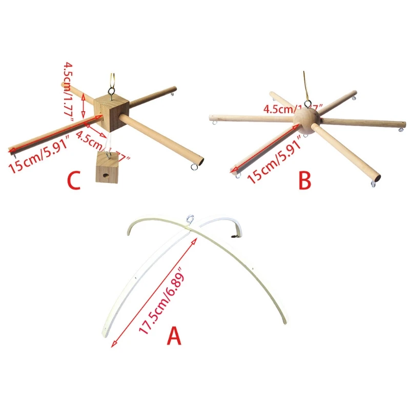 Culla in legno Mobile Telaio Passeggino Bar Sonaglio Carillon Supporto Braccio Appeso per Neonate Ragazze Culla Decori