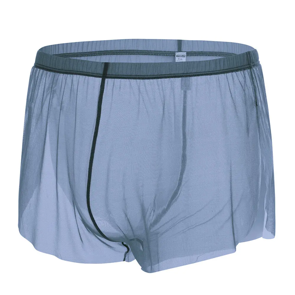 Zonbailon Men's Sexy See Through Boxers Sheer Breathable Trunks
