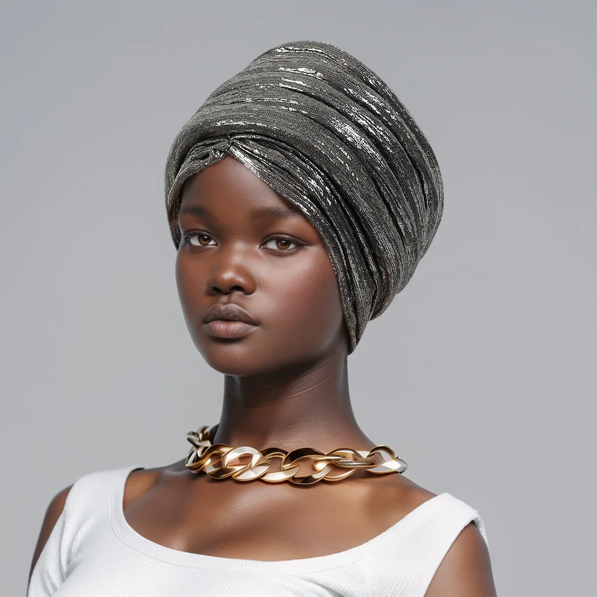 لامعة بريق المرأة الأفريقية قبعة عمامة جاهزة لارتداء نيجيريا السيارات Gele ربطة الرأس الإناث موضة بريق رئيس التفاف Turbante Mujer