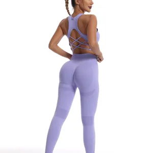 Fitness Yoga Women's Training Sets Sports Clothing Training Stoath + High Waist Leggings Sewing Gymnastics Clothes 8 Main Sales Gym clothes - №7