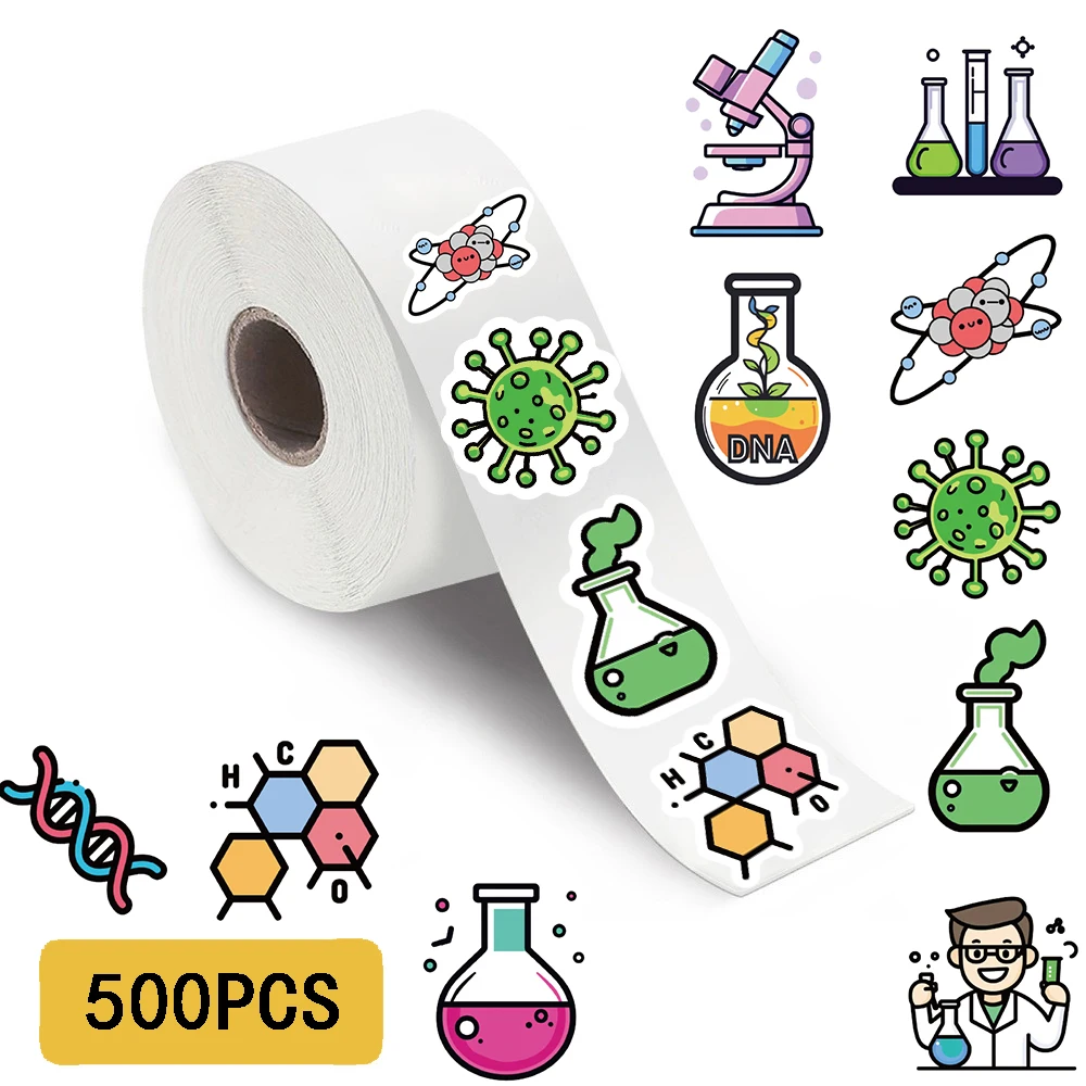 500 pçs rolo de química adesivos notebook portátil estética retro mala carro arte imagem café telefone portátil adesivo à prova dwaterproof água