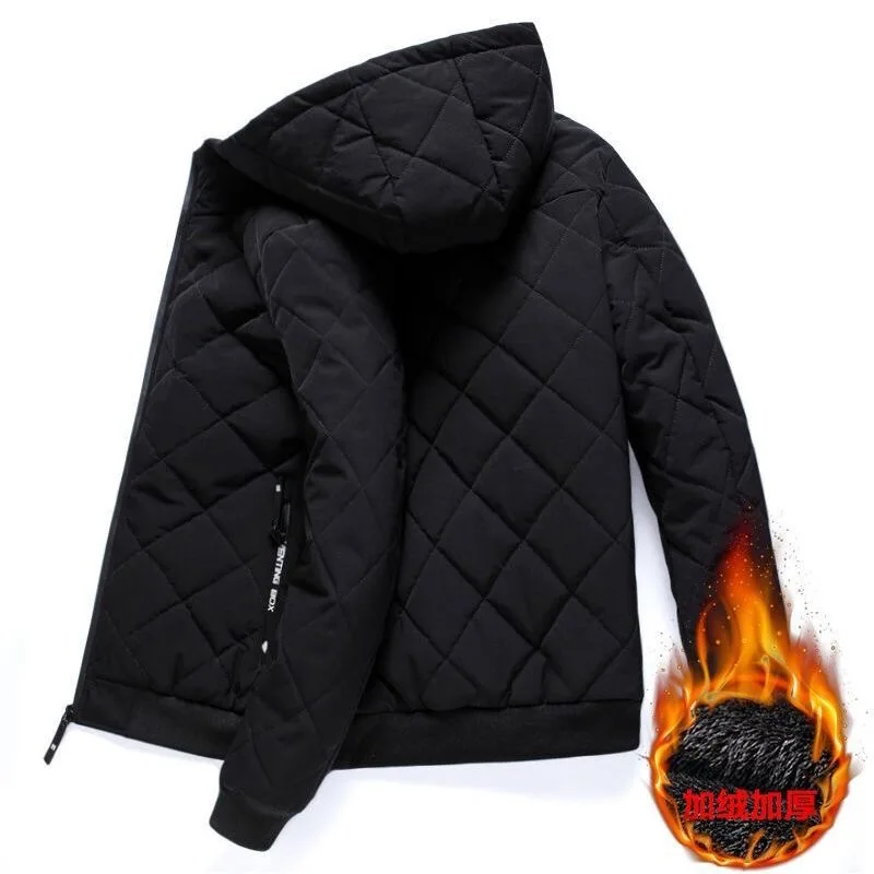 2024 Autumn and Winter New Fashion With Thick Warm Cotton Padded Jacket Men\'s Casual Loose Large Size High Quality Hooded Coat