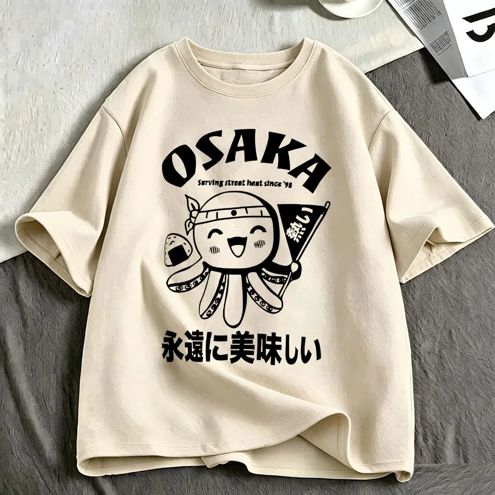 Japanese Osaka Dotonbori Drunken Octopus Funny Meme T Shirts Men's Women Clothing Cotton Casual Oversized Short Sleeve T-shirts