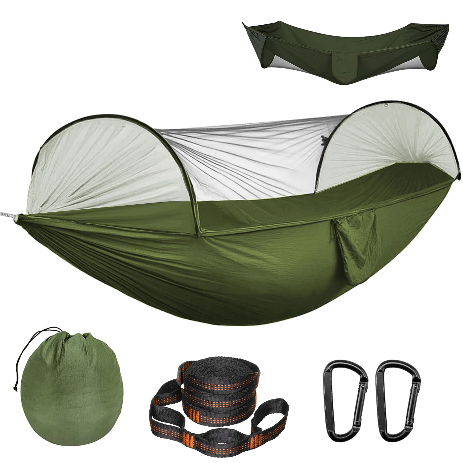 

Ultra-Light Travel Camping Hammock Pop-up Net Hammock with Folding mosquito net for outdoor travel