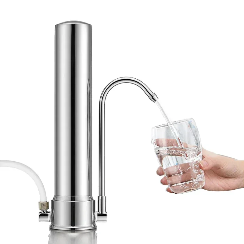 Ceramic Water Filter Countertop Stainless Steel Water Purifier Easy Installation Tap Water Purfication Equipment