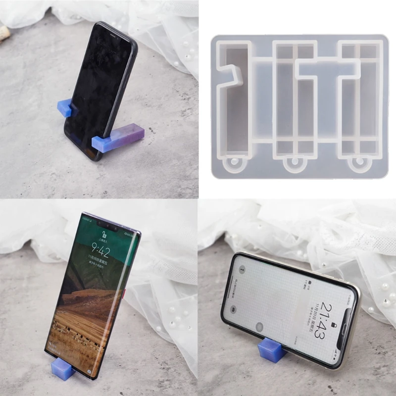 

Protable Phone Stand Mould Silicone Stand Casting Mould DIY Mobile Phone Bracket Mold for Phone Placement Easy to Watch