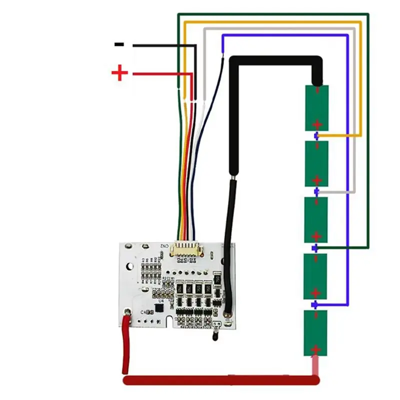 CYCLI-2X BL1820B Lithium Battery Case 5X18650 BSM PCB Balanced Charging Circuit Board LED Label Box For 18V BL1815