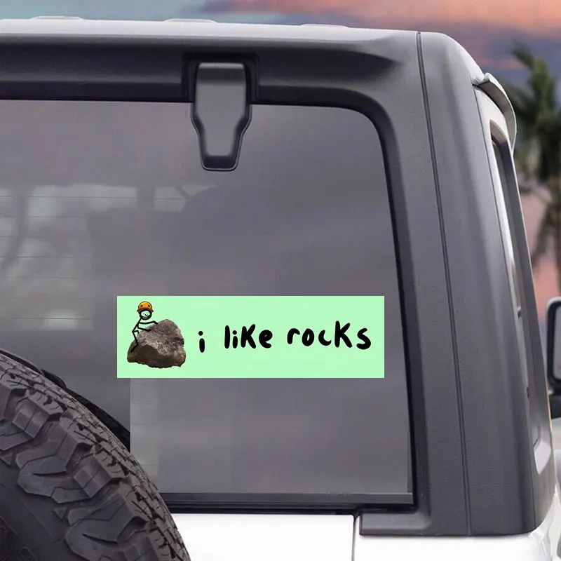 I Like Rocks Funny Car Stickers Window Windshield Bumper Sticker Pack Exterior Accessories Waterproof Vinyl Decals driver gift