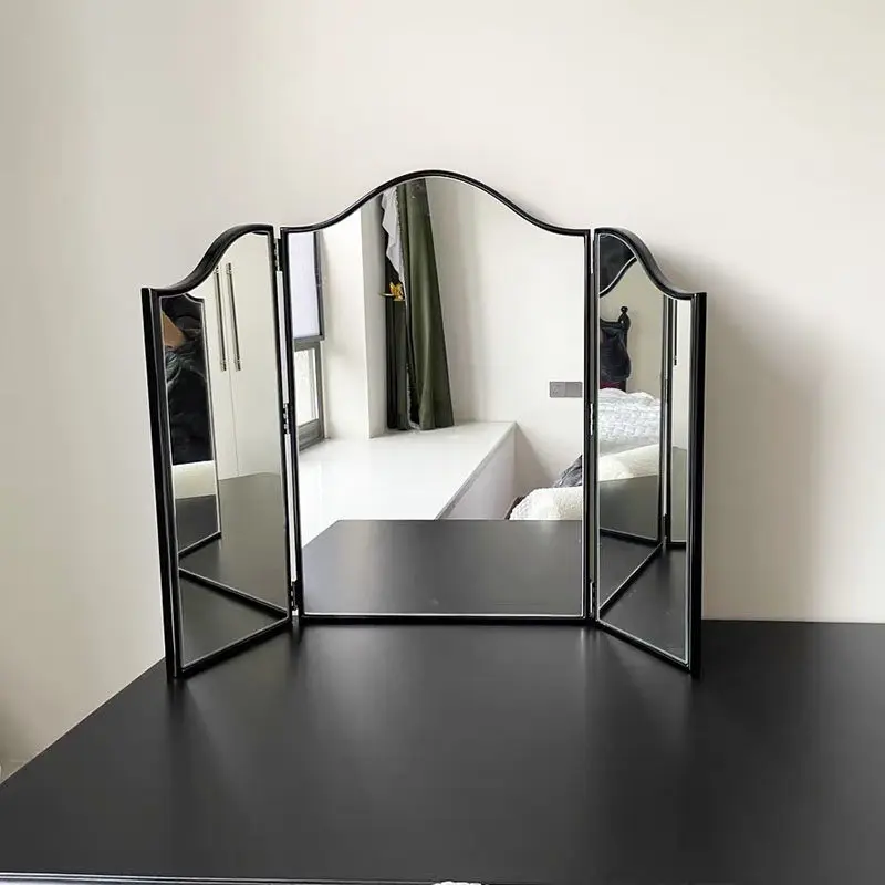 Portable Folding Mirror Girls Girls Dressing Table Standing Standing Big Mirror Cosmetics Vanity Spiegel Wand Home Decorations