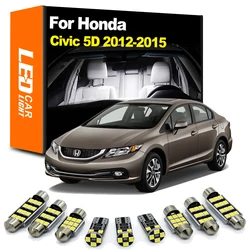 Zoomsee Interior LED Light Kit For Honda Civic 9 5D Sedan Coupe Hatch 2012 2013 2014 2015 Canbus Car Dome Reading Indoor Bulb