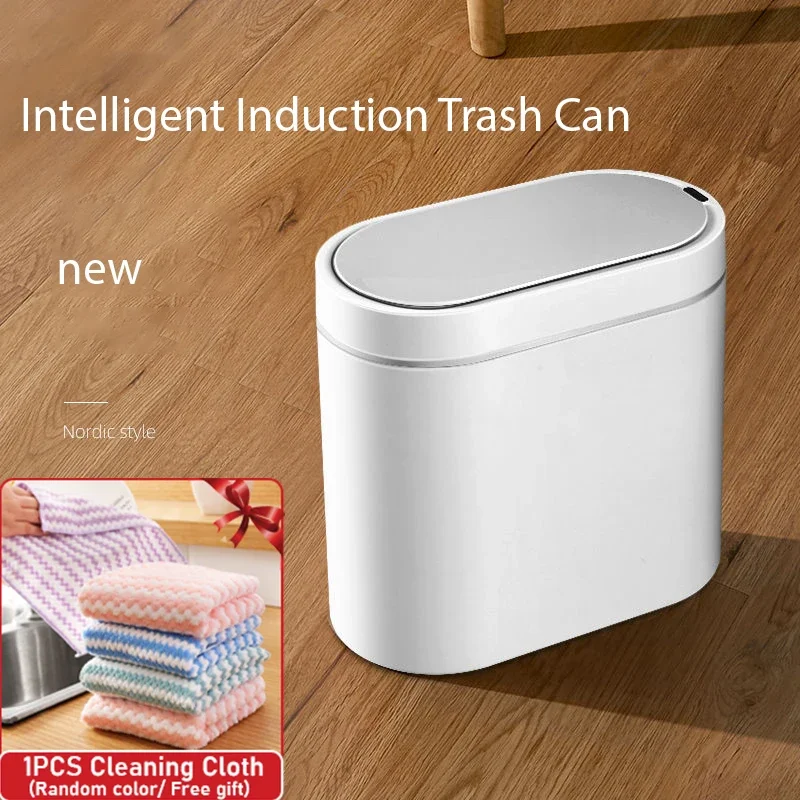 7L/9L Trash Can Smart Sensor Trash Can For Living Room Kitchen Trash Bin Bathroom Waterproof Narrow Seam Storage Garbage Tin