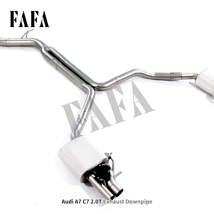 For  A7 C7 2.0T Tuning Exhausted Systems Middle End Section Without Insulation for 16 Models