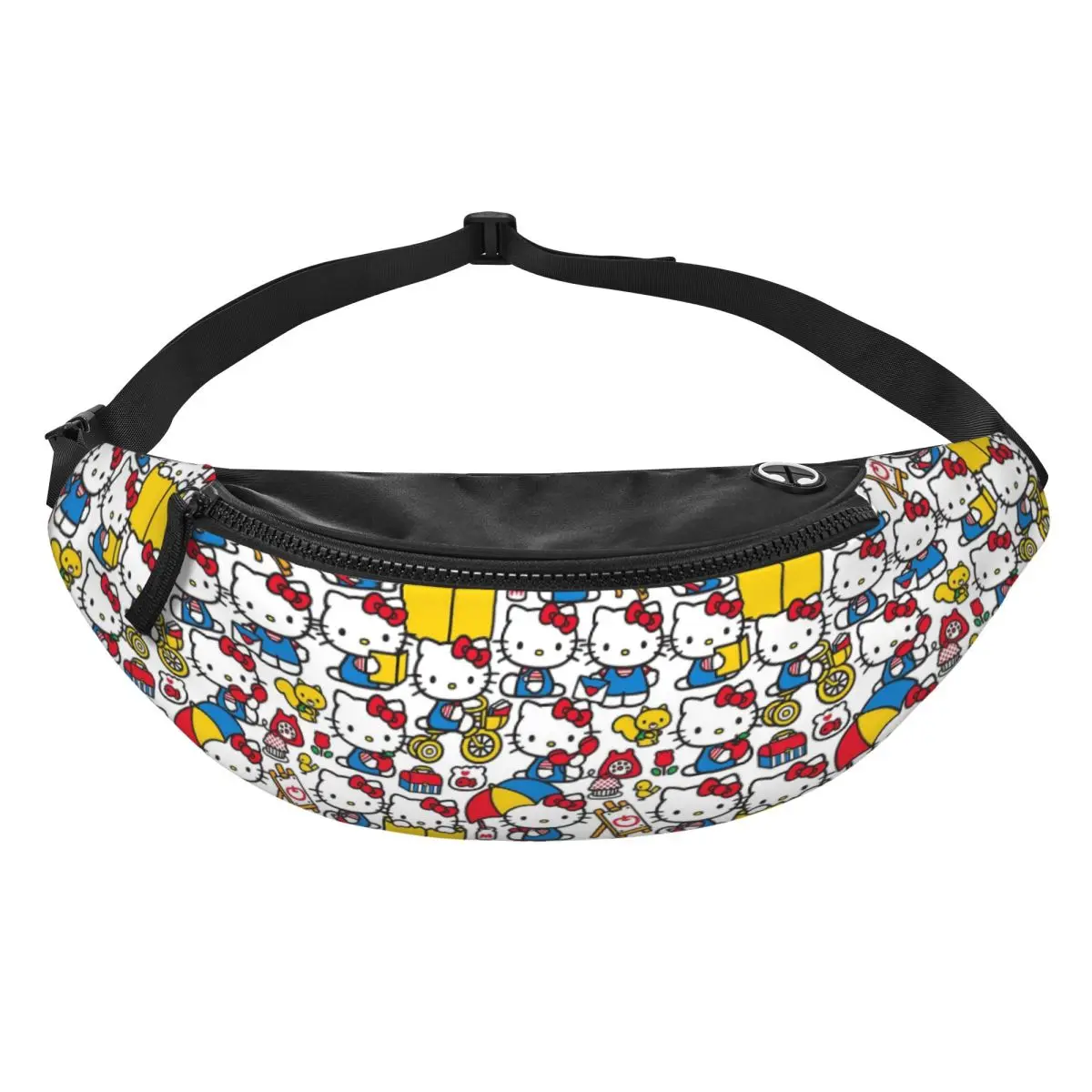 

Custom Cat-Cartoon Fanny Bag Anime Cartoon Crossbody Waist Pack Men Women Running Phone Money Pouch