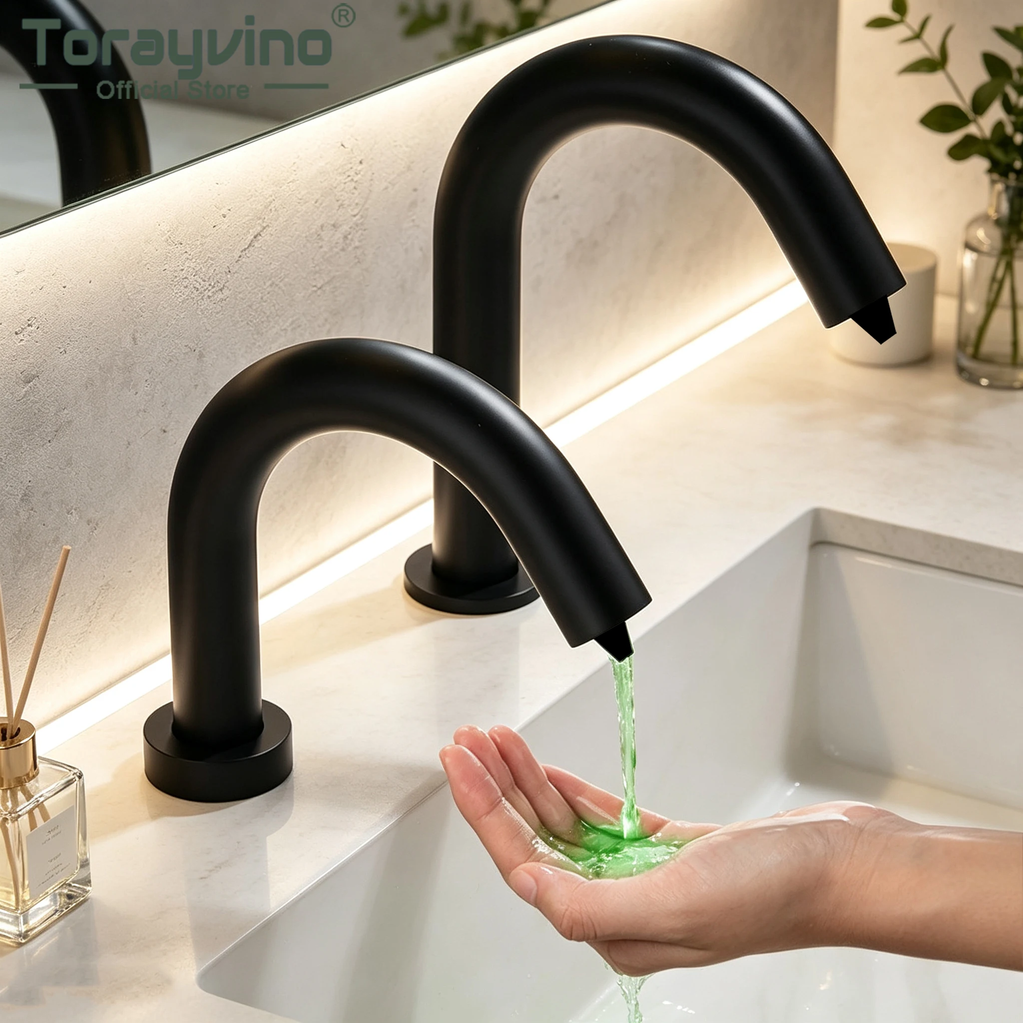 Torayvino Bathroom Swimming Pool Automatic Liquid Outdoor Soap Dispenser Sensor Sanitizer Smart Detergent Soap Kitchen Mixer Tap