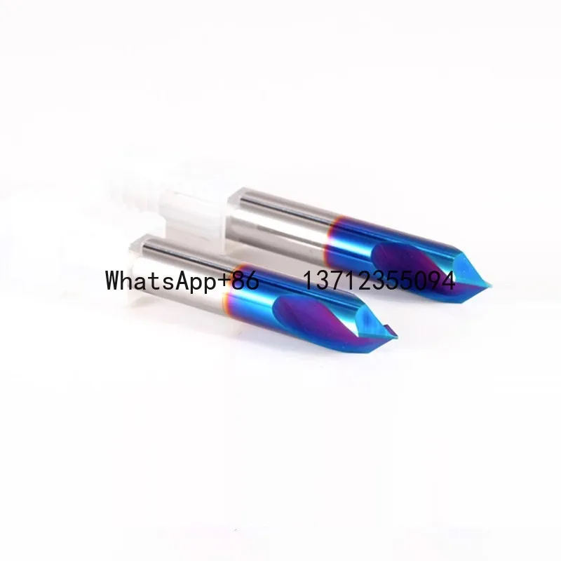 

HRC65 2-Flute Tungsten Steel Carbide Blue Nano Coating Centering Drill CNC Mechanical Machining Chamfer Milling Cutter