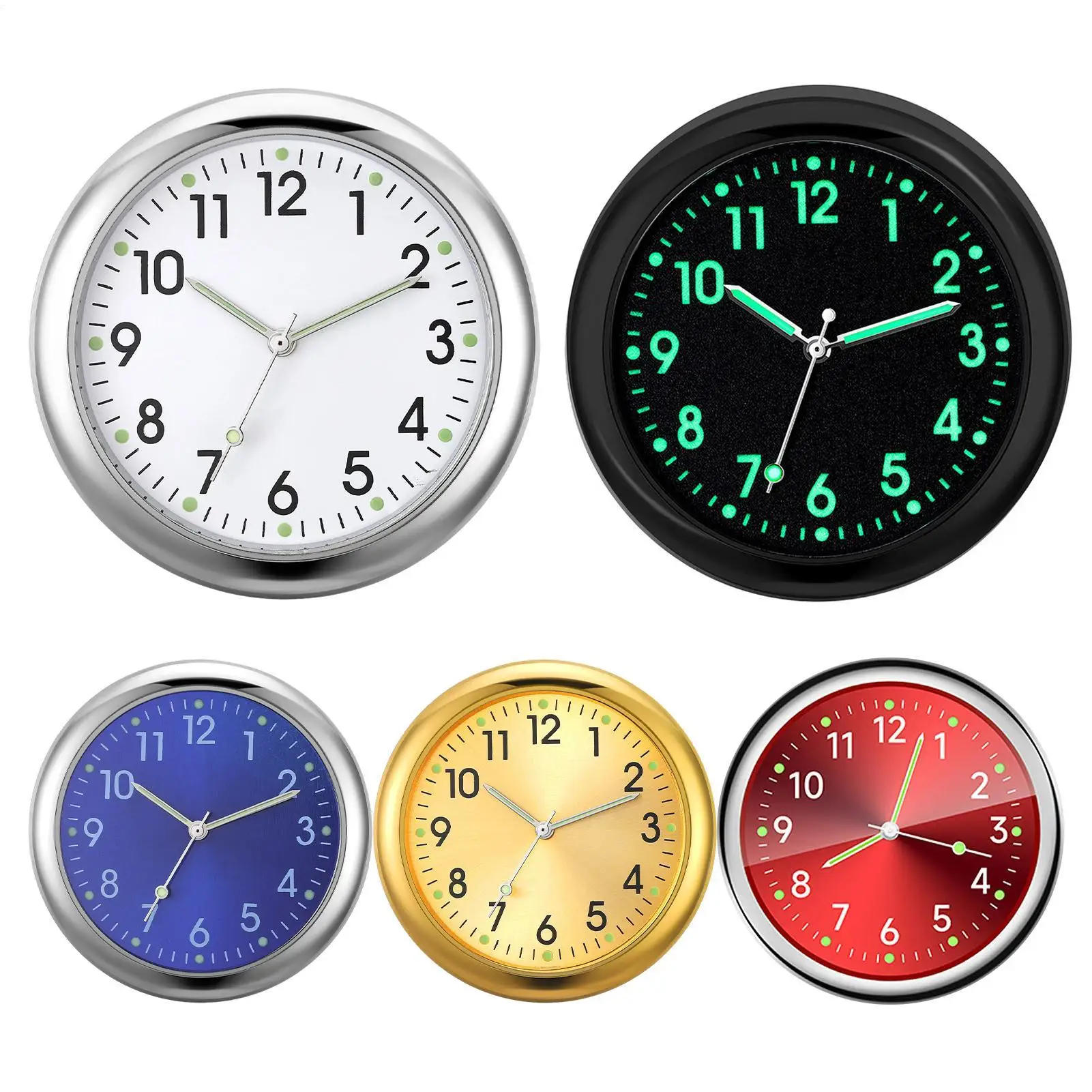 Analog Clock For Car Dashboard Luminous Car Dashboard Watch Quartz Automotive Replacement Clocks Stick On Clock For Car