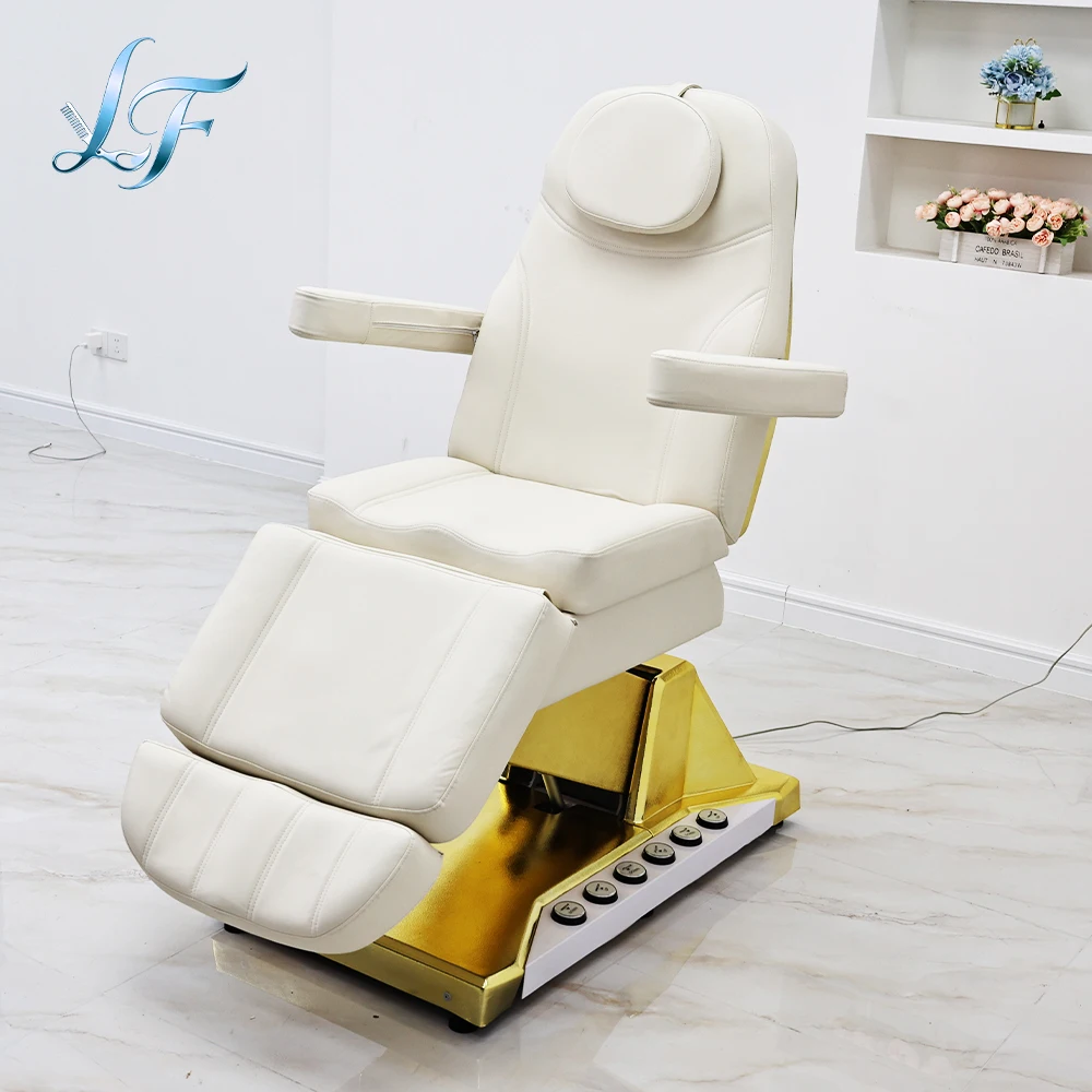 Power Lift Massage Beauty Bed Electric Hand Remote Foot Pedal Control Custom Leather Color Salon Facial Bed